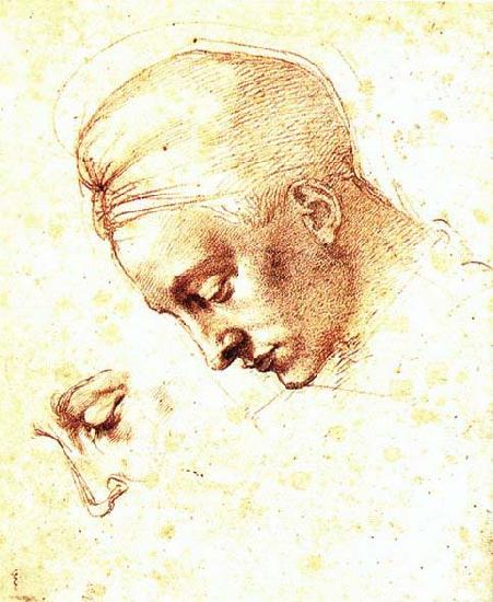 Michelangelo Buonarroti Study of a Head Sweden oil painting art